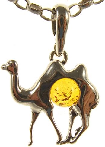 SA PendantsBaltic amber and sterling silver 925 cognac camel pendant (no chain)