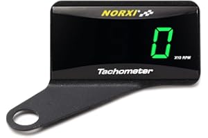 NORXI Contagiri Digitale Universale Tachimetro Moto Tachimetro Automobile Tachimetro Elettronico Impermeabile (Verde Con Supporto Sinistro)