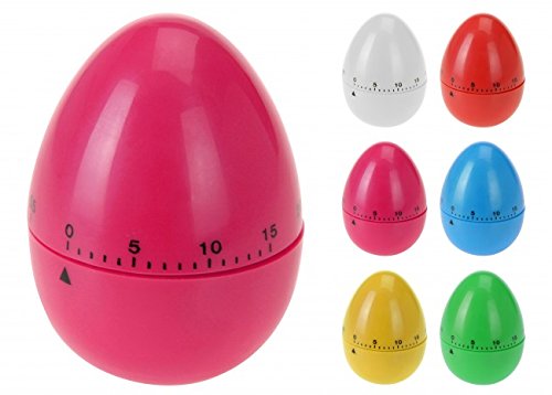 Eieruhr 'Ei' - Kurzzeitmesser bis 60 Minuten - Farbwahl möglich - Küchenuhr - Timer - Uhr - Wecker - Küchentimer, Farbe:Pink