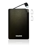 Iceworks 3000 Black Edition - Built In Cable Power Bank - Compact and Lightweight Portable Charger For Android (Micro-USB) and iPhone (Lightning) - Small, Slimline External Battery Pack Fits In Your Pocket, Purse or Bag and Includes Two Free Apple Adapters (Black)