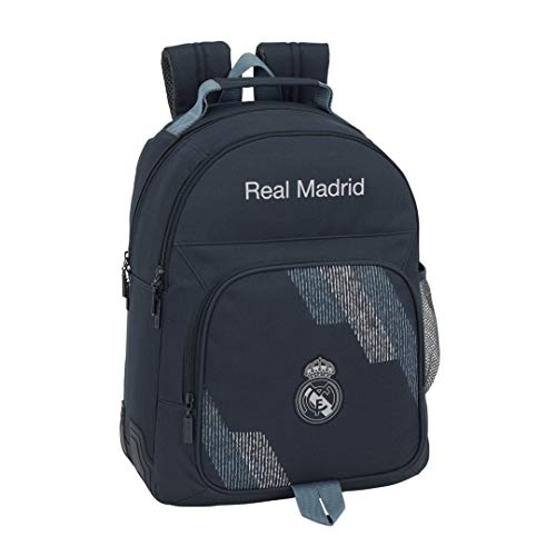 Safta- Mochila Doble Adaptable A Carro Real Madrid, Color Azul, 42 cm (611834773)