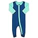 100% Organic Cotton Super Soft Baby Sleepsuit Romper with Zip 0-12 Months Sizes GOTS Accredited (9-12 months, Blue & Mint)