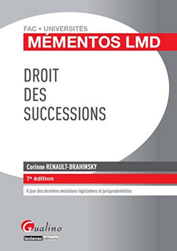 Télécharger Mémentos LMD Droit des successions, 7ème édition Livre eBook France