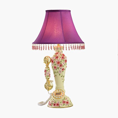 Preisvergleich Produktbild Wddwarmhome Retro Telefon Tischlampe Schlafzimmer Wohnzimmer dekorative Tischlampe weiße Harz Tischleuchte Hause Festnetztelefon Retro Tischlampen