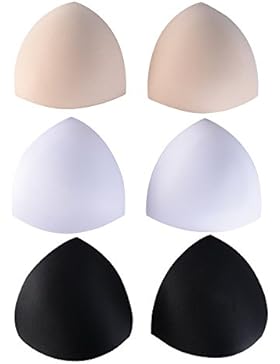 3 Paare Herausnehmbaren BH Einlagen BH Pads Sport BH Bademode BH Pads, Weiß, Schwarz, Fleischfarbig