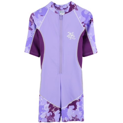 Baby Girls Tuga Short Sleeve UV Swim Suit - Low Tide - UPF50+ Sun Protection 12-18 Months Lavender