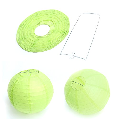 10 Stücke Papierlaterne Laterne Deko Feier Lampions Papierlampen 8″(20cm) (frucht grün) - 3