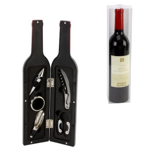 Harvey Makin 5 Piece Wine Accessory Set Concealed In A Wine Bottle - An Ideal Gift For Any Wine Lover (HM432) by Harvey Makin