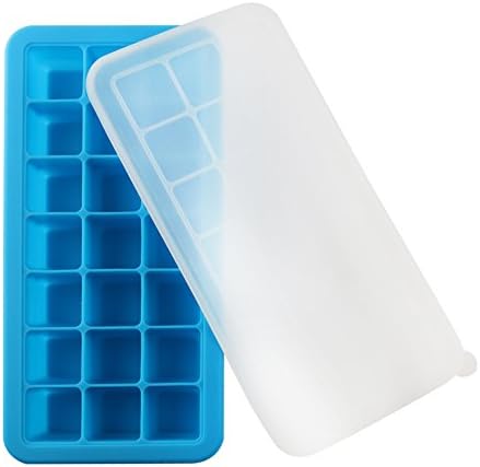 vitasemcepli with Lid Silicone Tray for Ice Cubes Store Food of children and Food Capacity and homogenate Child Soft Silicone Mould for Ice of 3.3 x 3.3 x 3.3 cm