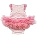 2pcs Infant Baby Girl Kids Headband+Romper Bodysuit Flower Tutu Clothes Set Pink 9-12 Months