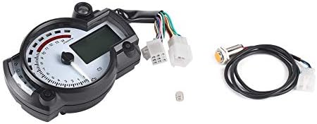 GailMontan Universal Motorcycle Digital Odometer Adjustable LCD Tachometer Speedometer