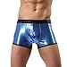 Produktbild Patchwork Lackleder Unterwäsche Herren, DoraMe Männer Weiche Boxershorts Ausbuchtung Beule Beutel Unterhose Antibakterielle Retroshorts (Blau, Asien Größe S)