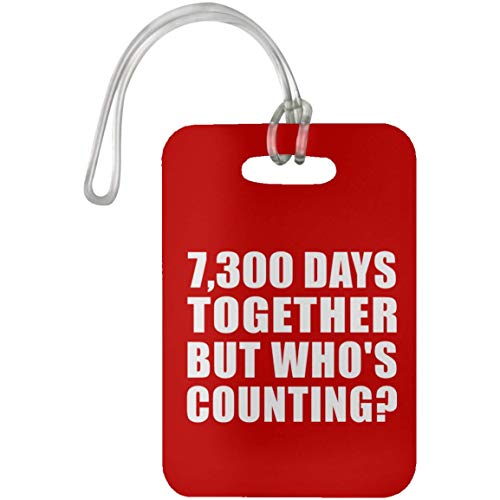 20th Anniversary 7,300 Days Together But Who's Counting - Luggage Tag, Travel Cruise Suitcase Bag-gage Tag, Best Gift for Wife Husband Women Men Her Wedding Christmas