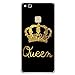 Produktbild Huawei P10 Lite Hülle, YOEDGE Ultra Dünn Schutzhülle Silikon mit Muster Queen King Krone Motiv Design Bumper Case Backcover Personalisiert in Weich TPU Handyhülle für Huawei P10 Lite (Queen, Schwarz-Gold)