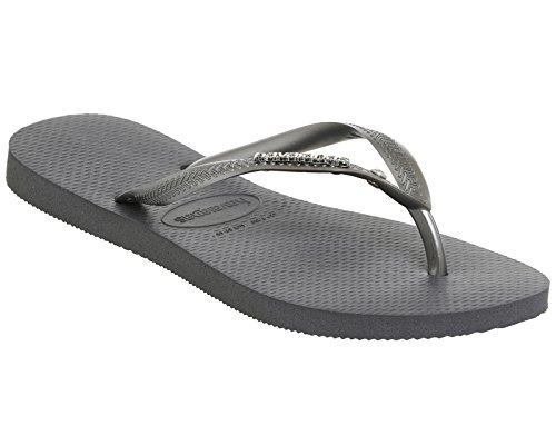 Preisvergleich Produktbild Havaianas Slim Logo Metallic Crystal Damen Sandalen Grau