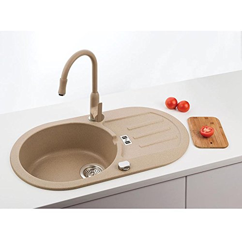 Axis Kitchen Malibu 30 Spülbecken Einbecken Spüle 77x43cm Material Axigranit Küchenspüle Farbe Axis Beige - 3