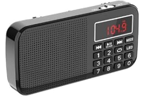 Songway Full Band AM/FM/SW DSP Radio Stereo Loudspeaker LCD Display Alarm Clock Sleep Timer Pocket Radio Digital Demodulation Best Reception with Telescopic Antenna (Black.)