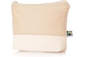 BLUECHOLON - 100 % bomull 180 g/m2 necessär med tvåtonbas, Fairtrade-certifierad (Fairtrade Trade) Necessär för kvinnor med d