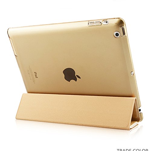 iPad Hülle, Toeoe iPad 2 3 4 Auto Aufwachen / Schlaf Funktion Schutzhülle mit Lichtdurchlässig Rückseite Abdeckung und Eingebautem Magnet für iPad 4/3/2 (Gold) - 3