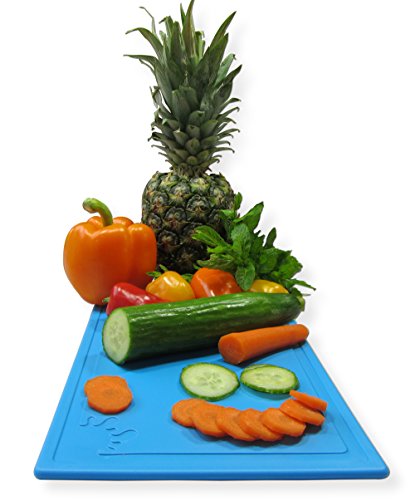 Schneidebrett aus Kunststoff mit rutschfesten Füßen, groß, Medium, Blau, Rot, Grün, Violett, spülmaschinenfest und antibakteriell M grün - 3