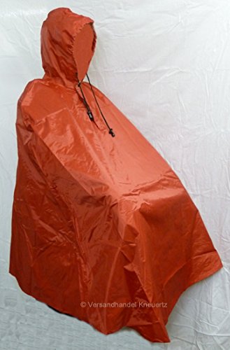 BikeTec Regenponcho rot seitlich geschlossen Regencape Regenpelerine für Fahrrad und Rollator