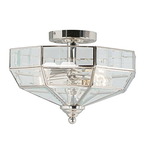 Old Park 2 Light Semi-Flush Ceiling Light Finish: Polished Nickel