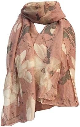 Big Flower Scarf For Women ,Moonuy Ladies Girl 180*90cm Long Print Pattern Bali Yarn Fashion Casual Autumn Winter Elegant Neck Shawl Warp Stole Scarves Fanon Cape (Pink, 180*90cm)