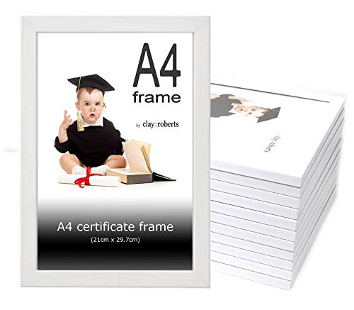A4 Photo Frame, White, Pack of 12, Picture Frame, Certificate, Art Print Poster, 21cm x 29.7cm, White Frames, A4 Photo Collage Gallery Display