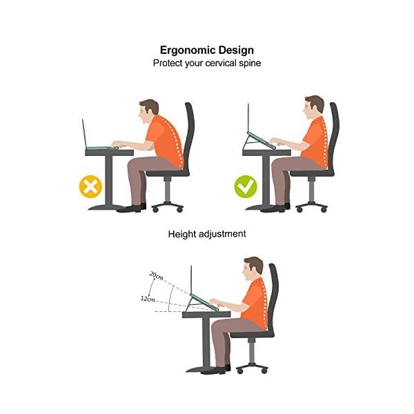 Laptop Stand, Foldable Laptop Desk Holder, Adjustable Tablet Stand, Foldable Portable PC Moniter Riser, Lightweight Laptop Cooling Stand Gaming Riser Compatible for Macbook, Lenovo, Notebook Computer - Image 4