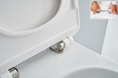 NEG Hänge-WC Uno11RK (Tiefspüler/randlos/kurz) Toilette ohne Unterspülrand mit Duroplast Soft-Close-Deckel und Nano-Beschichtung - 5