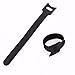 Cable Management Cable Tidy Unit - D-Line Small Black bundle with Chunky Reusable Hook and Loop Velcro Cable Ties - 1 Pack of 10