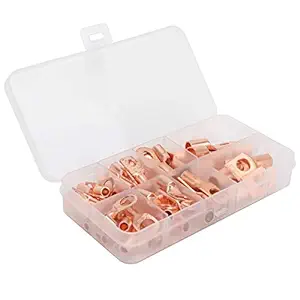 Copper Ring Lug Terminals, Functional Strong Copper Reliable Wire Connectors for Automotive Applications
