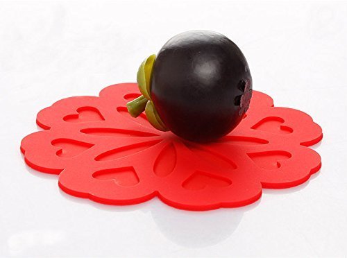 Pfirsich Silikon-Topflappen Topfuntersetzer, Glasöffner Löffelablage und Küchenuntersetzer (Set mit 2 Stück), rutschfest, flexibel, robust, hitzebeständig, spülmaschinenfest violett - 6
