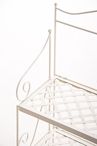 CLP Metall-Standregal LEVENT, klappbar, 45 x 20 cm, Höhe 70 cm, Eisen, 3 Böden creme - 5