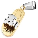 Oso Zapatilla Colgante Collar - SODIAL(R)Acero Inoxidable Colgante Collar Oro Plata Oso Zapatilla Chanclas unico Mujer ,Cadena 58cm