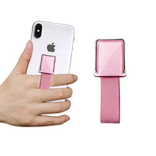 ProtectPax Smartphone Fingerhalter mit Halter Griff Handyhalter Handy Halterung Einhandbedienung fÃ¼r iPhone Samsung Sony LG Huawei uvm. Rose/Metall