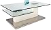 Produktbild HL Design 01-12-606.3 Couchtisch Henning Tisch- und Ablageplatte 12 mm, / 10 mm, Sicherheitsglas, Bodenplatte im Edelstahl, Rollen, verdeckt, 110 x 60 x 41 cm, Säulen matt weiß lackiert