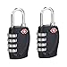 Produktbild BESPORTBLE 2PCS 4Bit Passwortsperre TSA330 Zoll Vorhängeschloss 2 englische Version (schwarz)
