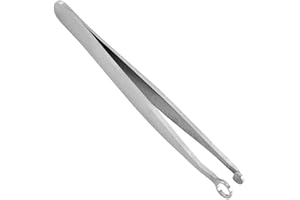 JULIYEH Pinzas universales para el pelo de la nariz, pinzas de acero inoxidable, punta redonda, para recortar y peinar para el cabello facial nasal, cejas, pelo encarnado