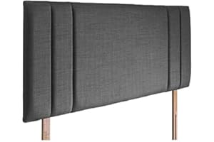 mm08enn new side bar bed headboard in linen fabric available in and sizes (4ft6 double, slate grey)