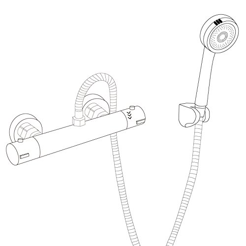 BAYTTER® Duschthermostat Brausethermostat Messing, Chrom Thermostat Duscharmatur Brausebatterie - 9
