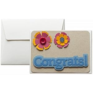 Congrats! - glückwünsche - blumen - tasten - Grußkarte mit Umschlag (10,5 x 15 cm) - handgemachte Karte - freier Raum nach innen