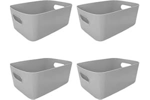 通用 universal 4er Set Aufbewahrungsboxen 25 x 17 x 10 cm, aus Kunststoff, multifunktionale Küchenboxen, Badezimmer, Schubladen-Aufbewahrungskörbe