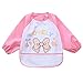 Lovely Waterproof Baby Feeding Clothes Long-sleeved Baby Bibs Pink