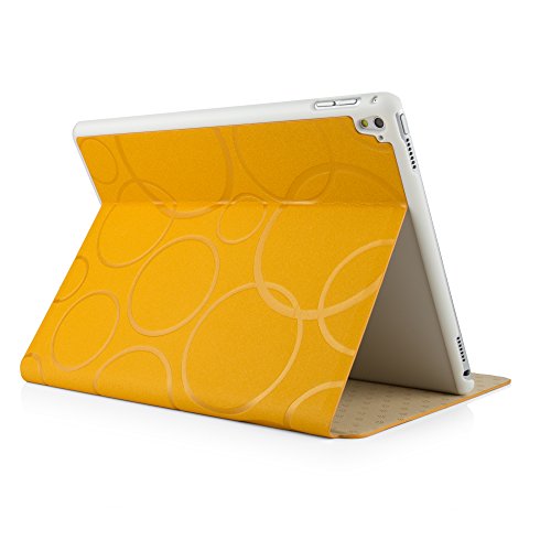iPad Air 2 Hülle, Deenor Colour Series Premium PU Leder Ultra Slim Light Weight Auto aufwachen / Schlaf Funktion Schutzhülle Hülle für Apple iPad Air 2 iPad 6. (Orange circles) - 4