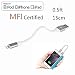 Produktbild LP 15cm Kurz Lightning Kabel (Apple MFi zertifiziert) Daten Sync und Ladung Ladekabel für iPhone iPad iPod iOS High Lebensdauer Verstärkt Schnelles Laden USB Handy Akku Datenkabel - Grau