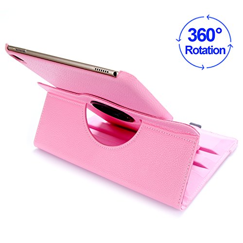 iPad Air 2 Hülle, RC iPad Air 2 / iPad 6 360 drehende Smart Hülle PU Leder Abdeckung Gehäusedeckel für Apple iPad Air 2 Sleep / Wake (Baby Rosa) - 8