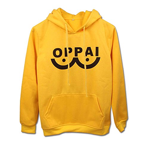 Preisvergleich Produktbild One Punch Man Held Saitama Oppai Hoodie Kapuzenpullover Jacke Gelb L