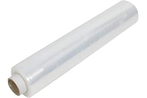 Straame Heavy Duty Strong Pallet Wrap Cling Film Packaging for Industrial, House Moving, Packing, Furniture Wrapping, Storage - Tear Resistant - Water & Moisture Proof 400mm x 250m (Clear, 1 Roll)