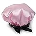 High Quality Women girls Waterproof Bath Shower Cap Hat Ribbon Lace Bowknot Style Sexy and cute (Pink)